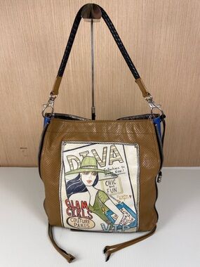 Brighton Diva Glam Girls Leather Shoulder Bag Graphic Art Purse
